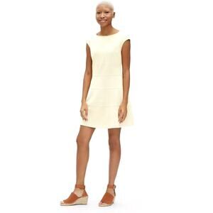 Gap Fit and Flare Minimal Cap Sleeve Petite Mini Dress _Off White